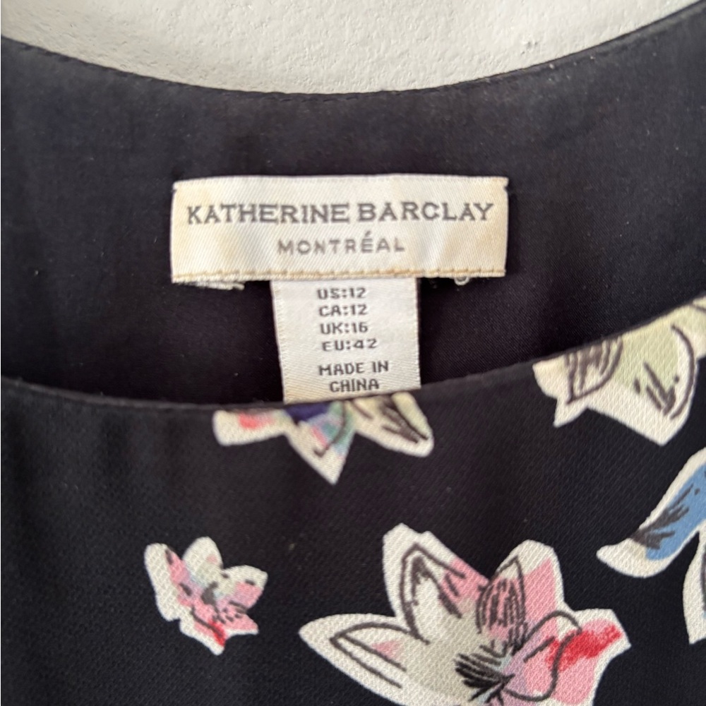 Katherine Barclay Black Dress with Multicolor Floral Design - Picture 4 of 9